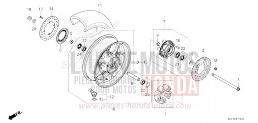 REAR WHEEL CBR650RAR de 2024